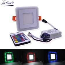 Decoración Hogar Cuadrado Doble Color Panel LED Luz 6W 24W RGBW Panel Luz Lámpara