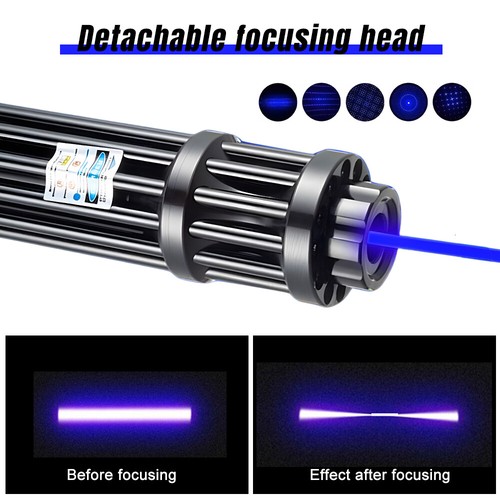 10W Adjustable Blue Burning Laser Pointer Visible Dot Torch Light Rechargeable - Picture 9 of 13