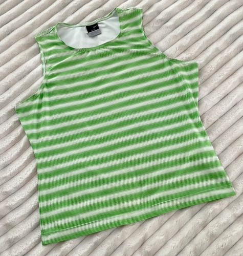 Nike Dri-Fit Green & White Striped Sleeveless Top M - Bild 2 von 7