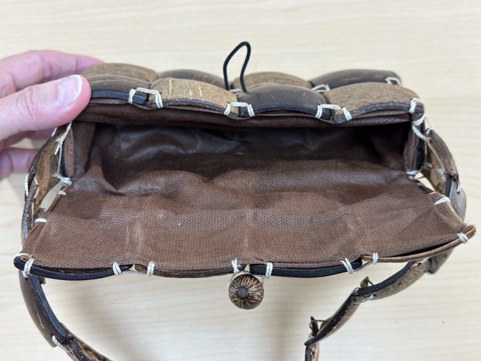 Unique Coconut Shell Patchwork style Mini Purse, … - image 4