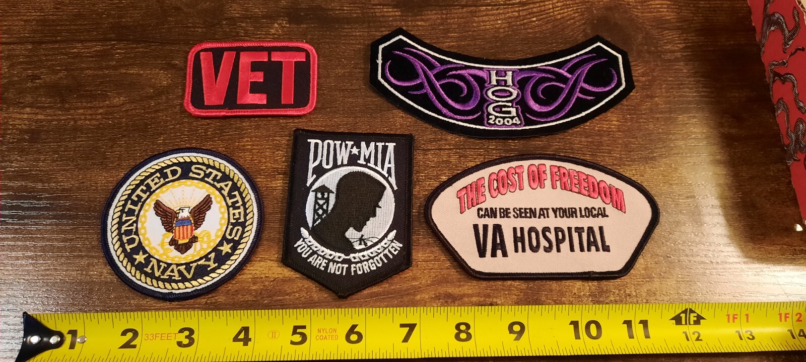 Lot of Motorcycle Veteran Patches HOG 2004 Navy Freedom POW MIA United States