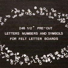 Felt Letter Board Letters Only - 246 1/2" PRE-CUT White Plastic Letters Numbers