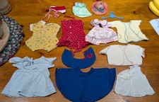 Vintage Baby Doll Clothing Lot Of 14 Pieces Of Clothes, Outfits, Hats, Accessory
