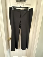 Nine West Women's Black Solid Dress Pants 14 Regular Flat Front