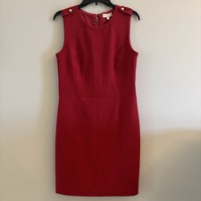 Tory Burch Sheath Dress Wool Blend Sleeveless Knee Length Size 8