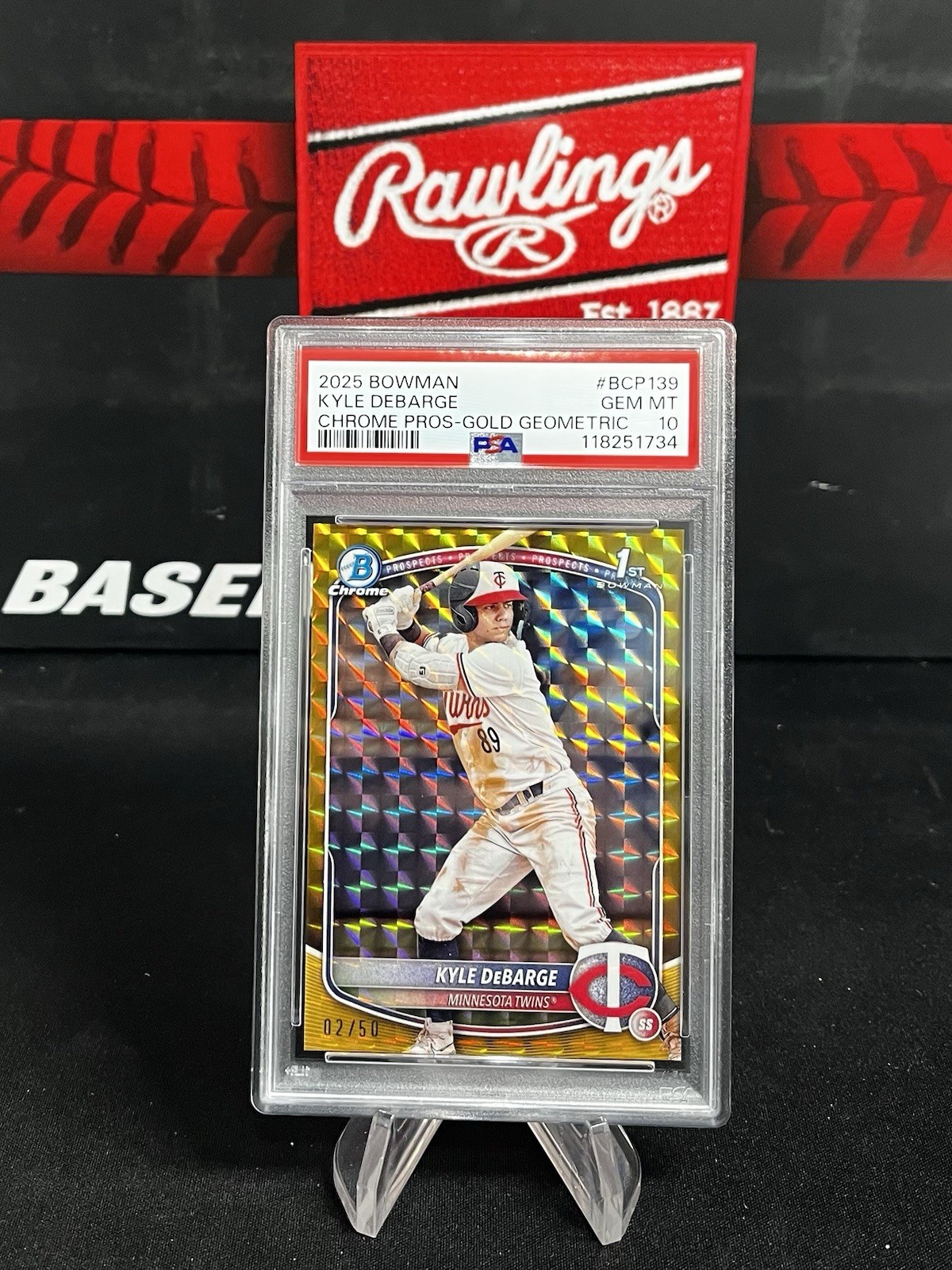 2025 Bowman Chrome Kyle DeBarge Gold Geometric /50 PSA 10 #BCP-139 1st