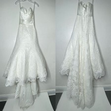 Allure Bridal 9004 Lace And Satin Strapless Sweetheart Mermaid Wedding Dress