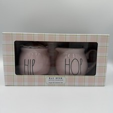 Rae Dunn Sugar and Creamer Set Pink Ceramic Farmhouse Collectible New In Box