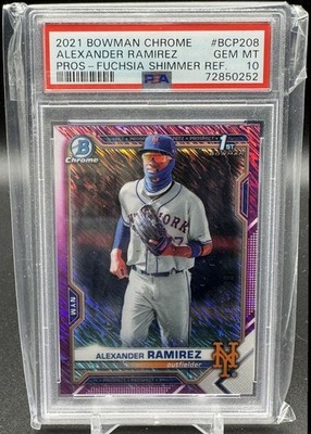2021 Bowman Chrome Prospects Fuchsia Shimmer Refractor Alexander Ramirez PSA 10