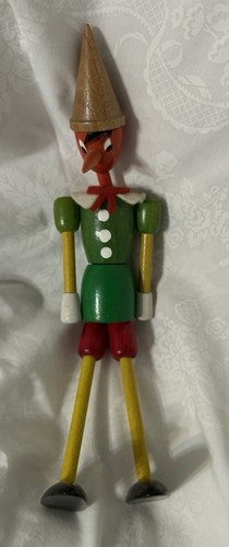 VINTAGE 9” WOODEN STRING JOINTED PINOCCHIO DOLL - MADE IN ITALY - EUC - Picture 3 of 3