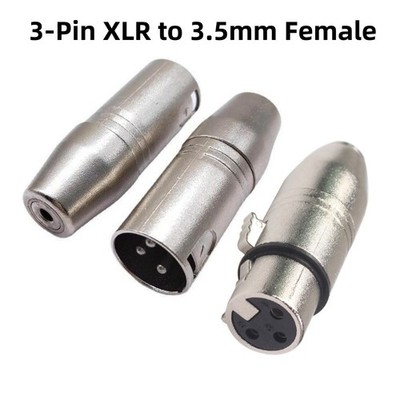 3-Pin XLR to 3.5mm Female Audio Connector Microphone Adaptors Coupler