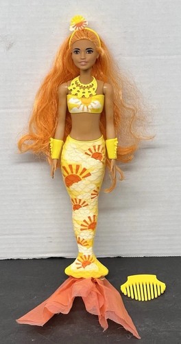 Mattel Barbie 2021 Sun Color Reveal Sunny Mermaid Series Orange Hair Doll C153