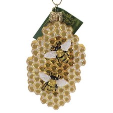 Old World Christmas Honeycomb Glass Blown Ornament for Christmas Tree, Handcr...