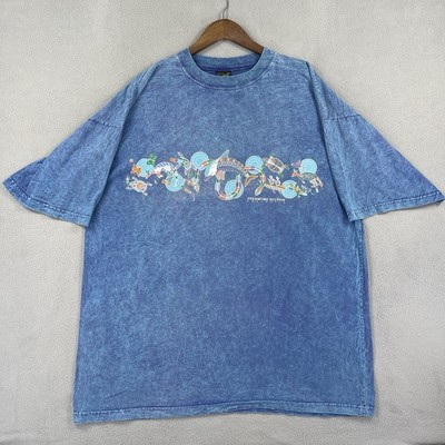 Vintage Dolphin Australia Shirt Mens XXL Blue Acid Wash Dreamtime Turtle Tshirt