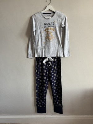 Harry Potter Hogwarts Logo Pyjama Set PJ s Glitzerstern und Marineblau Alter 11