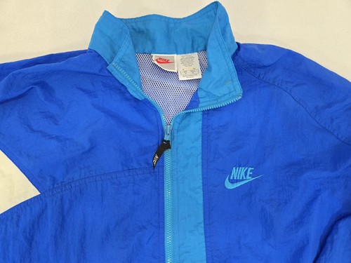 Vintage 90's Nike Windbreaker 1/4 Zip Jacket Blue Teal & White Mens Size XL - Picture 5 of 15