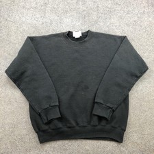 Vintage Lee Sweatshirt Mens Large Black Crewneck Heavyweight Fleece Made USA 90s