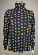 Vintage Mickey  Co. black allover Mickey Mouse print turtleneck top Large