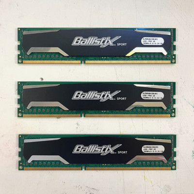 Crucial Ballistix Sport 3x2GB DDR3 BL25664BA1339 Memory *** NOT TESTED ***