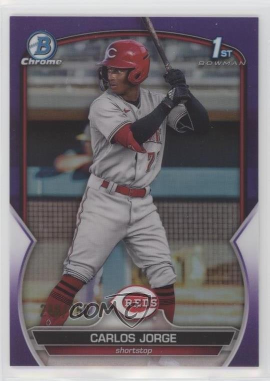 2023 Bowman Chrome Prospects Purple Refractor 24/250 Carlos Jorge #BCP-120 0o6v
