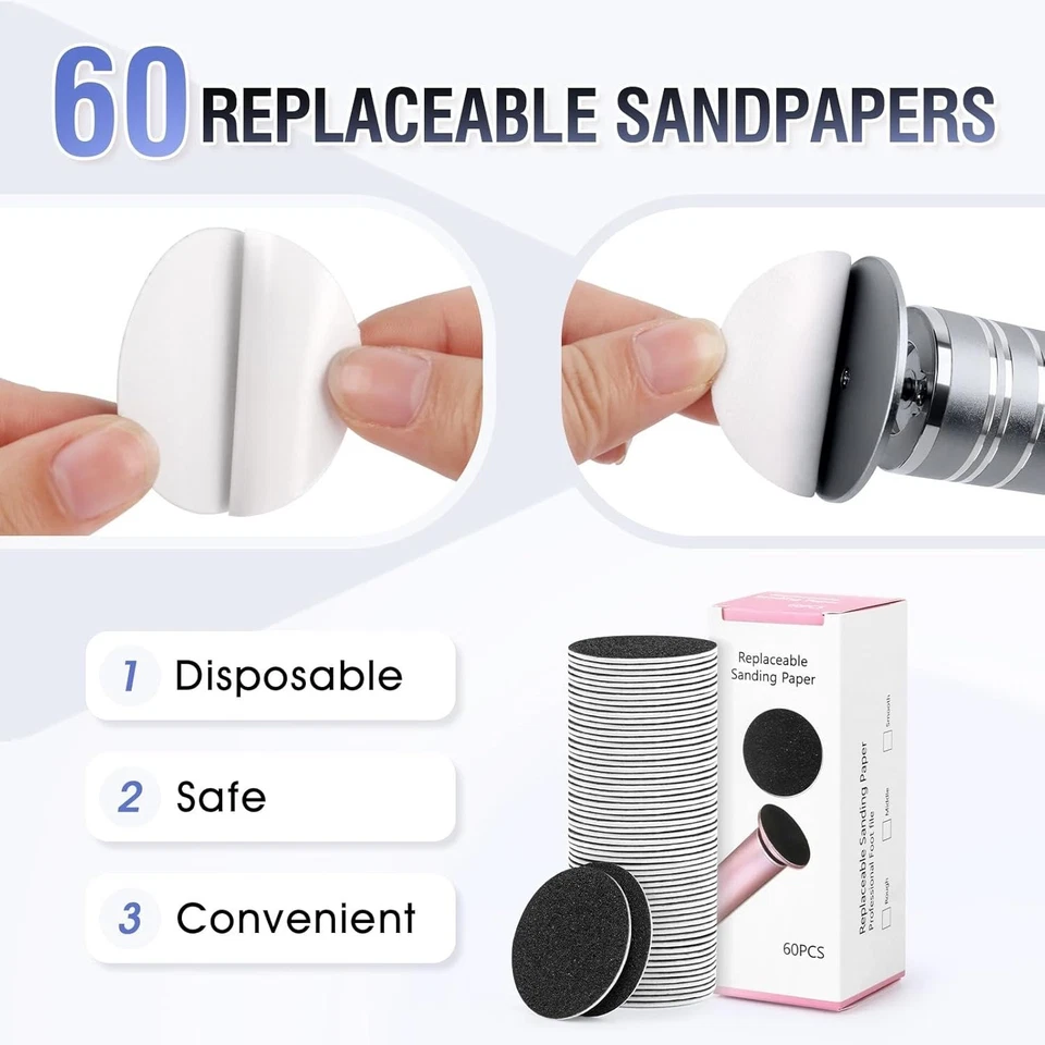 Rotating Pedicure Tool for Dead Skin, Cracked Heels –Smooth Soft Feet Exfoliator - Image 2 of 4