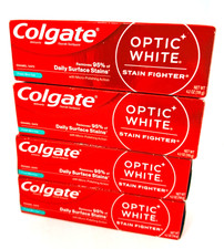 Colgate Optic White Stain Fighter Toothpaste 4 Pack 4.2oz Fresh Mint Exp 26/27