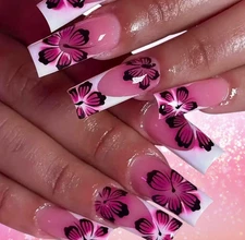 New Fashion Tropical 24 Count Square Shape Nails