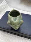 Vintage Rare Stangl Pottery pig ashtray  Antique - Green (d)