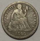 1890 - Seated Liberty Dime - Exact Coin Imaged #SL133