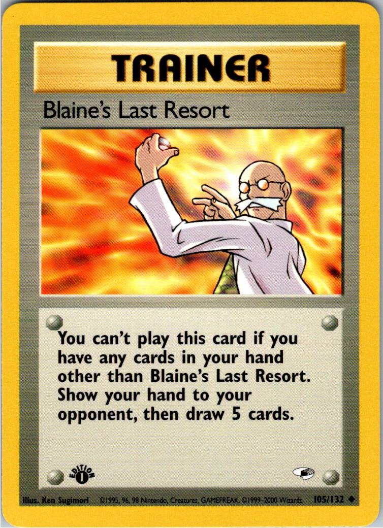 Blaine's Last Resort Uncommon Gym Heroes 105/132 NM 1st Edition
