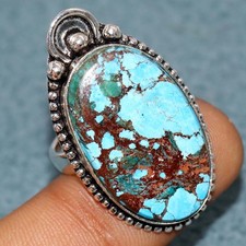 Turquoise 925 Silver Plated Ring US 7 Christmas Jewelry Limited Stock Deal JW