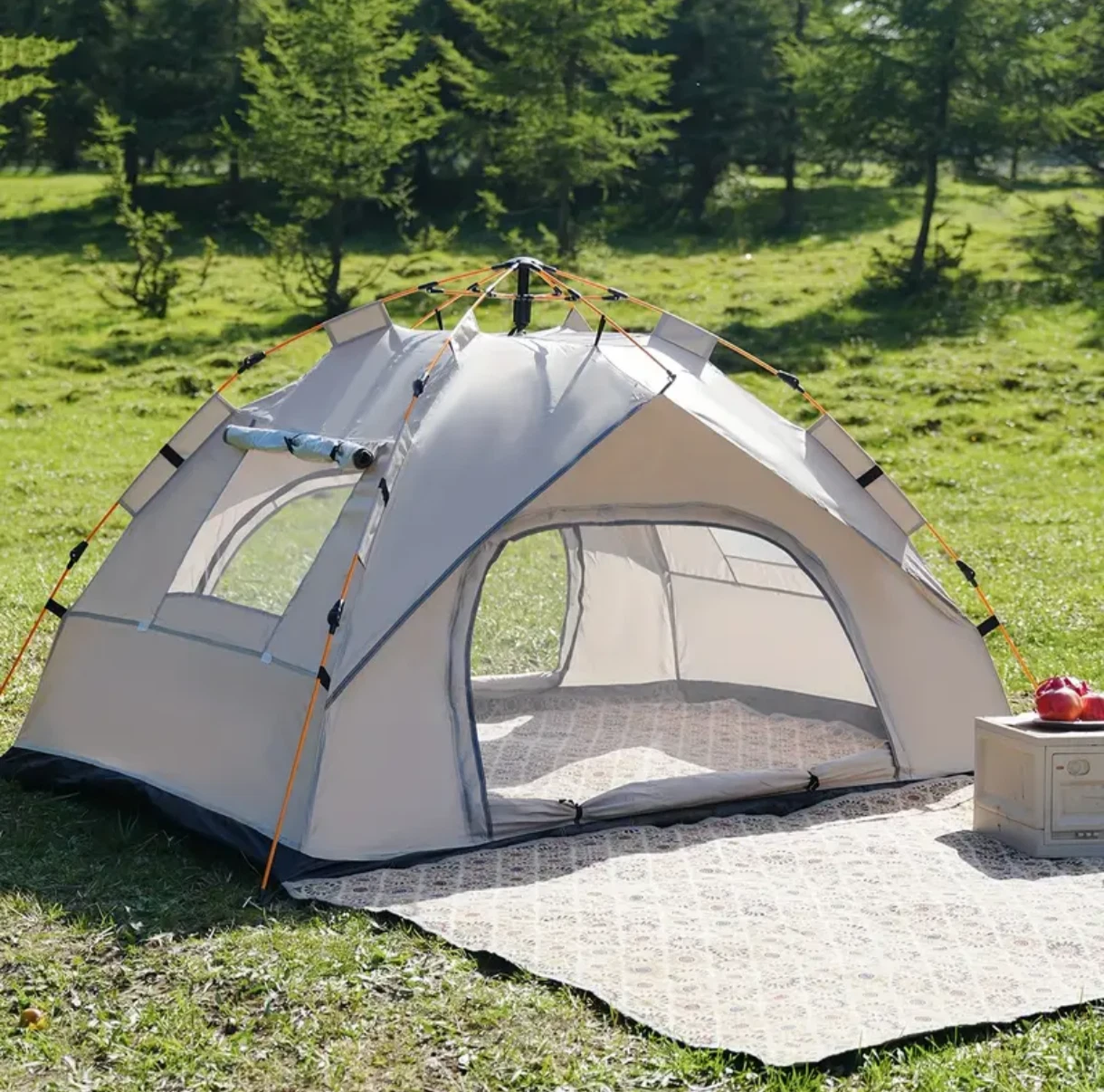 3 Person Lightweight Silver Outdoor Automatic Pop-Up Tent for Camping