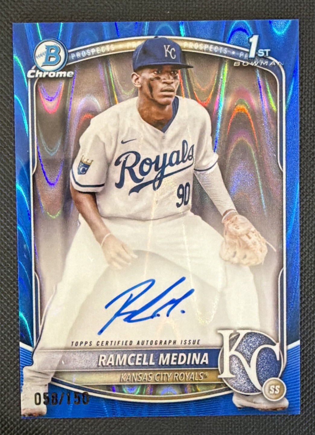 2025 Bowman Chrome  Auto  Ramcell Medina #CPA-RA Blue RayWave Refractor /150