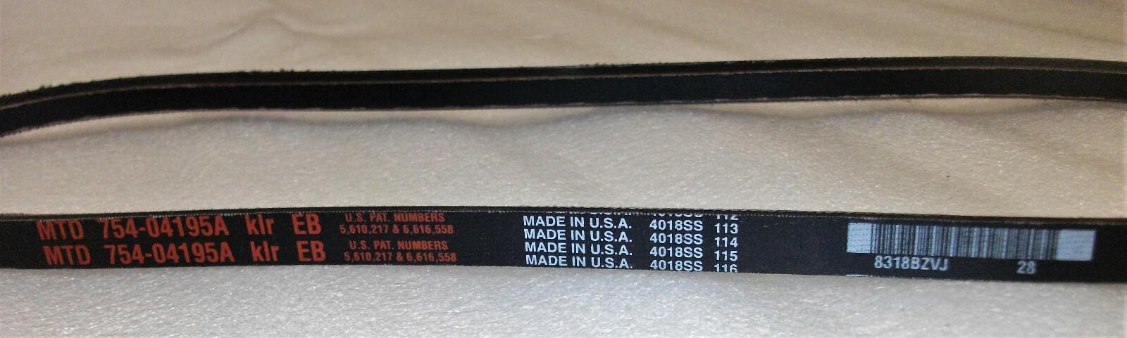 GENUINE MTD TROY-BILT YARD MACHINES BOLENS SNOW THROWER AUGER BELT 1/2'' x 37''