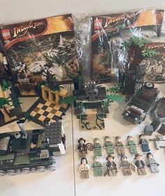 LEGO Indiana Jones lot - 7620 7622 7623 7625 7626 - 12 Minifigures - Manuals