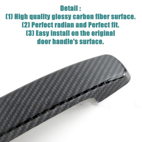 Glossy Carbon Fiber Cover Trim For 09-12 Infiniti G G37 Side Smart Door Handle - Picture 2 of 3