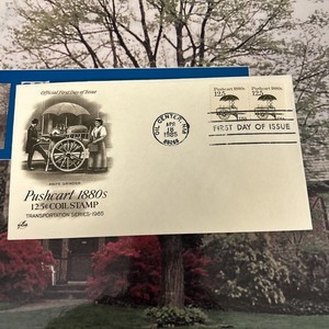 #2133 PUSHCART 1890' TRANSPORTATION SERIES STAMP FIRST DAY OF ISSUE ARTCRAFT FDC