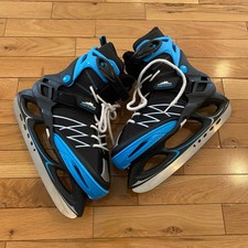Lake Placid Adjustable Ice Skates Black Blue Kids Youth Size 6 to 9