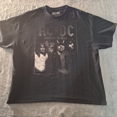 AC DC Highway To Hell Graphic Print T-Shirt Size 2XL Black Cotton Short Sleeves 