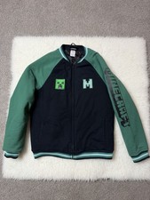Boys Minecraft Jacket Size 10-12. Green  Black and Previously Worn.