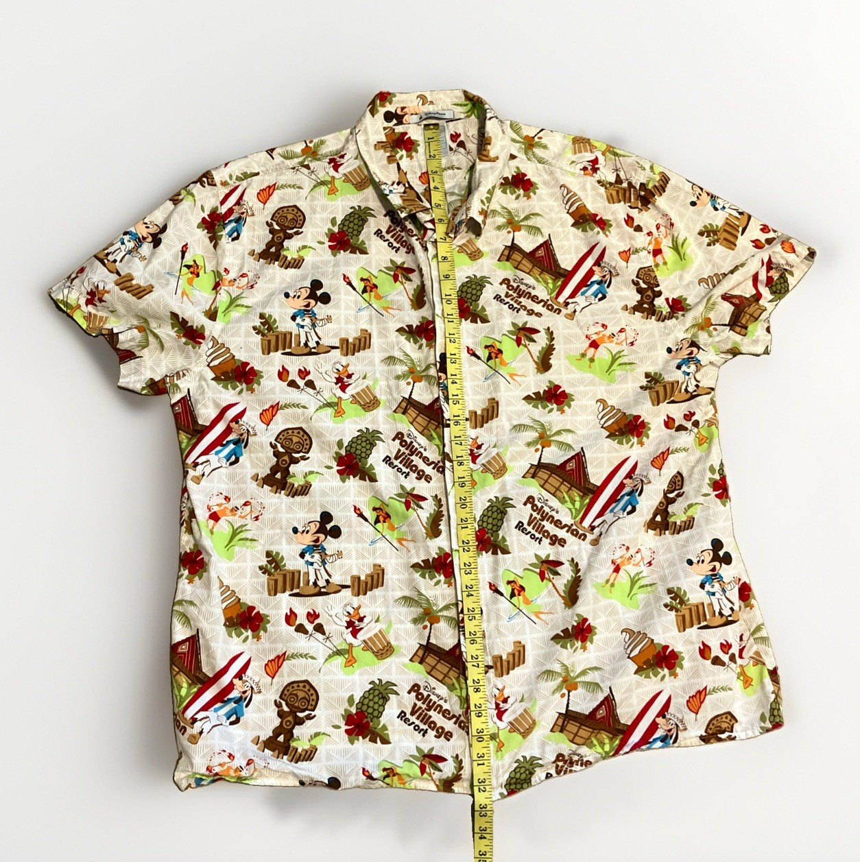 Disney Hawaiian Mens Short Sleeve Shirt XXL Polynesian Village Resort Button Up image 8