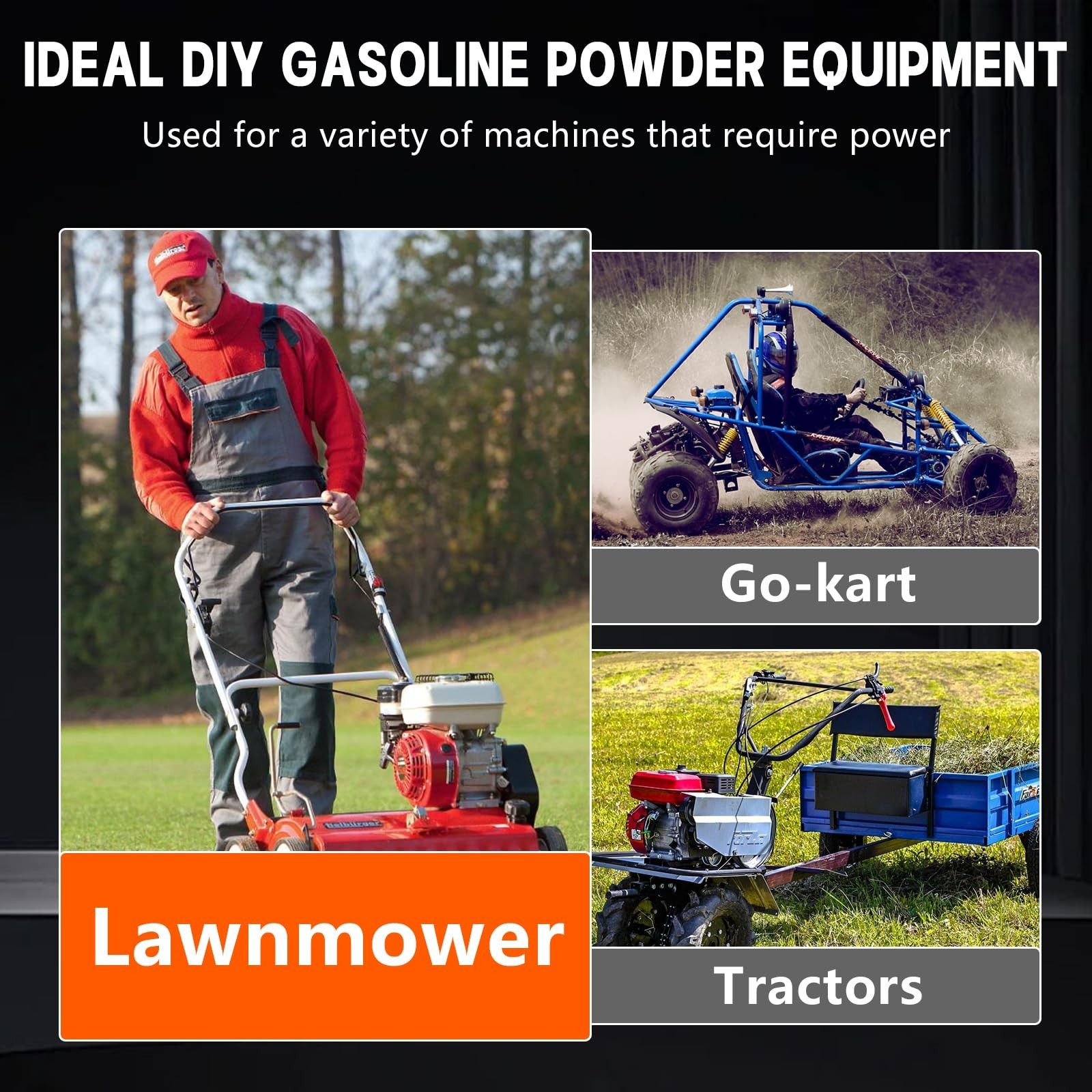 7.5HP 212cc Gas Engine,4-Stroke Horizontal Shaft 3/4"(19mm) Diameter Gasoline...