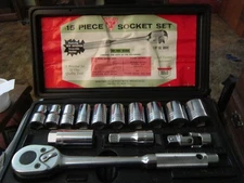 Indestro 15 piece 1/2 Inch drive  Socket Set No.85302 USA