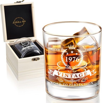 Whiskyglas 50. Geburtstag Geschenk 12er Set Holzkiste Männer Geschen