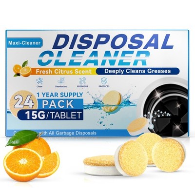 Garbage Disposal Cleaner Deodorizer 24 Pack Dishwasher cleaning supplies Wash...