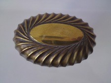 Antique 1920s cut glass ribbed vanity jar with fluted silver plated lid