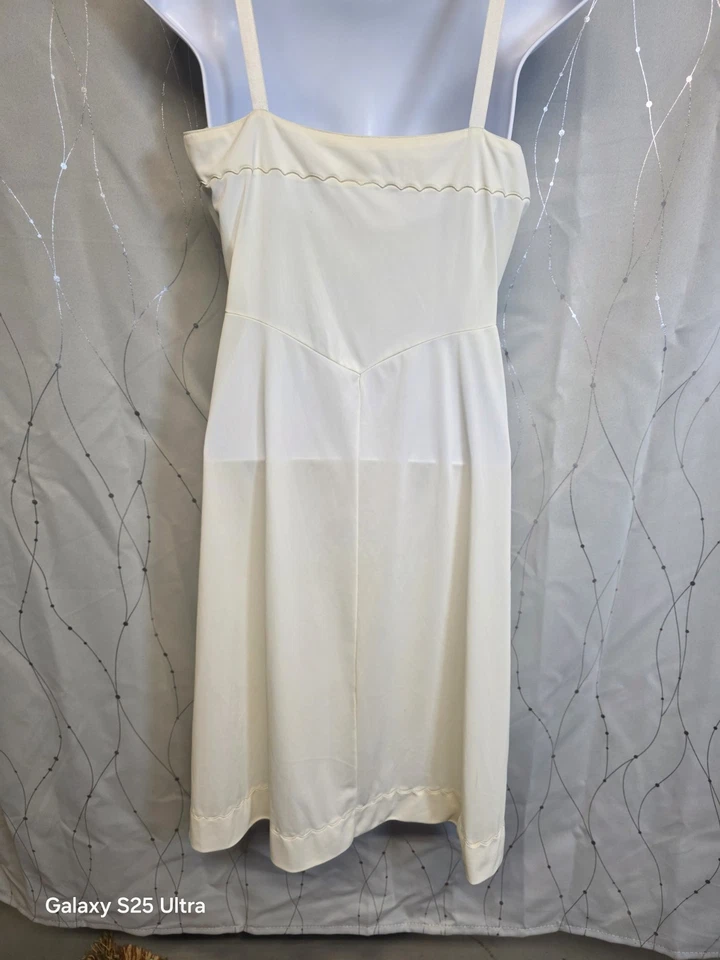 Vestido Babydoll Vintage Aristocraft 36 Correas Ajustables Blanco Hecho en EE. UU. Y2K Foto 3 de 4