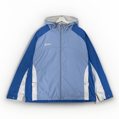 Columbia Jacke Damen XXL blau Full Zip Kapuze Windbreaker Regenmantel Outdoor