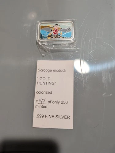 Bullion Traders 1 Oz Silver Scrounge Mcduck "Gold Hunting" #194 Of 250