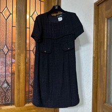 USED CHANEL TWEED DRESS, SIZE 42 VERYGOOD